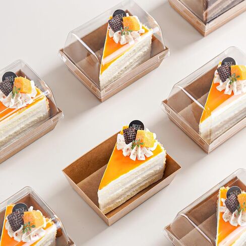 50 Pcs Small Charcuterie Boxes with Clear Lids and Forks - To Go Paper Rectangle Charcuterie Box, 5-in Disposable Food Containers,Dessert Boxes for Cookie, Cake Slice Strawberries (White) in Saudi Arabia