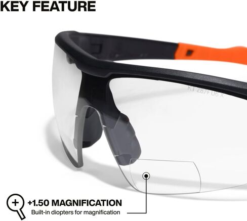 KLEIN TOOLS 03614 Bifocal Safety Glasses with +1.50 Diopter for Magnification, ANSI Z87.1+ and CSA Z94.3 Certified, Anti-Fog and UV Protection, Non-Slip Nosepiece, High Optical Clarity in Saudi Arabia