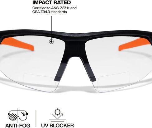 KLEIN TOOLS 03614 Bifocal Safety Glasses with +1.50 Diopter for Magnification, ANSI Z87.1+ and CSA Z94.3 Certified, Anti-Fog and UV Protection, Non-Slip Nosepiece, High Optical Clarity in Saudi Arabia
