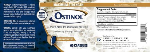 ZYCAL Ostinol القوة القصوى 500 ملغ - مكمل للعظام والمفاصل لفقدان العظام الشديد وخلل المفاصل - 60 كبسولة in Kuwait