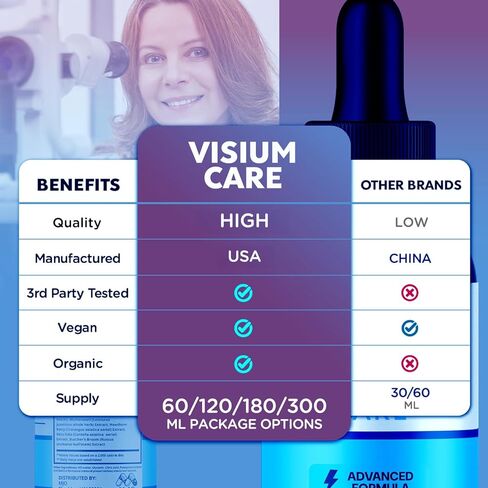 (5 عبوات) قطرات Visium Care، قطرات VisiumCare الرسمية مع جميع المكونات الطبيعية، تركيبة فيتامين الصحة والعافية الشاملة، أقصى قدر من القوة، دعم نمط الحياة النشط متعدد الفيتامينات (150 حصة) in Kuwait
