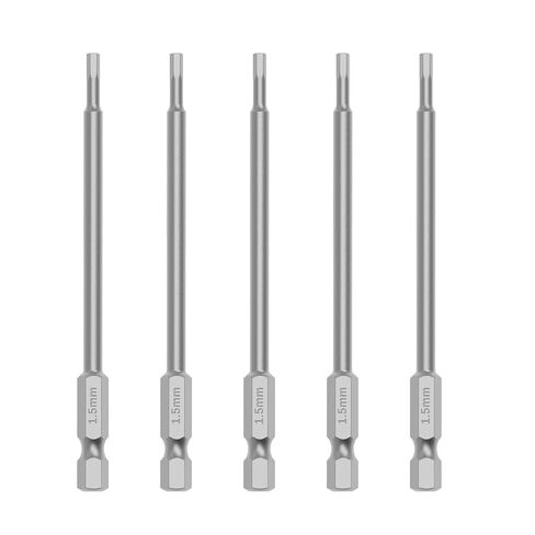 5 Pcs 3mm (H3) Hex Head Allen Wrench Drill Bit 1/4" Hexagonal Shank Metric 100mm Long Screwdriver Bit 4 inch S2 Steel Magnetic Hex Bits for Furniture Assembly, Auto Repair & DIY Projects in Saudi Arabia