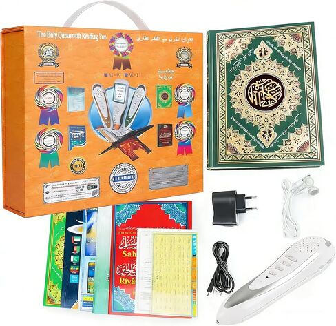 Quran Reading Pen, AIPEBANI Large Size Quran Book Electronic Reader Pen Word-by-Word Digital Rechargeable Holy Quran Recorder 25 Languages and Reciters 6 Books, Ramadan Gift for Kids Adults Blue in Kuwait