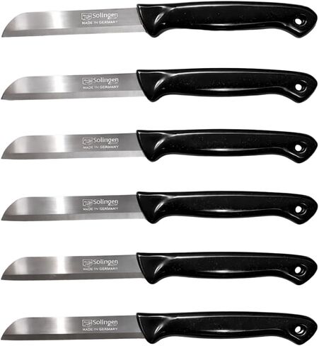 Solingen 6 Pcs Serrated Paring Knife Set – Sharp Small Kitchen Knives for Fruit & Vegetable – German Stainless Steel – Made in Solingen – Ideal for Cutting in Kuwait