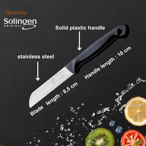 Solingen 6 Pcs Serrated Paring Knife Set – Sharp Small Kitchen Knives for Fruit & Vegetable – German Stainless Steel – Made in Solingen – Ideal for Cutting in Kuwait