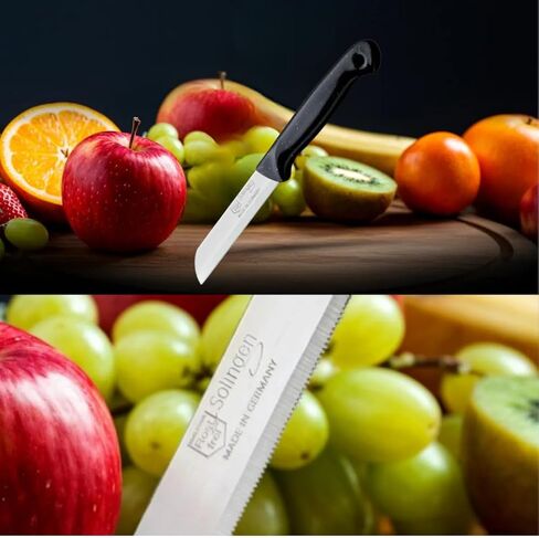 Solingen 6 Pcs Serrated Paring Knife Set – Sharp Small Kitchen Knives for Fruit & Vegetable – German Stainless Steel – Made in Solingen – Ideal for Cutting in Kuwait