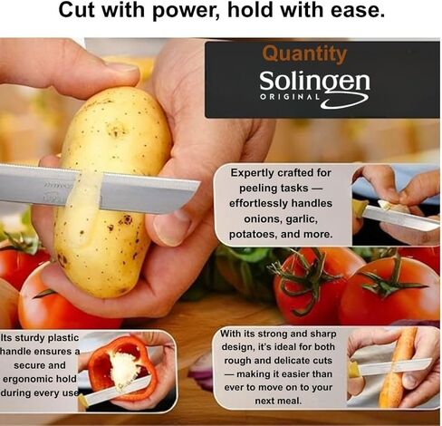 Solingen 6 Pcs Serrated Paring Knife Set – Sharp Small Kitchen Knives for Fruit & Vegetable – German Stainless Steel – Made in Solingen – Ideal for Cutting in Kuwait