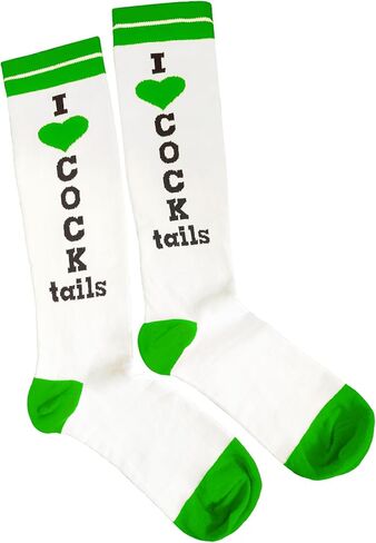 Funny Socks for Women I Love Cocktails Knee Tube Socks Party Stockings Gag Gifts for Christmas White Elephant Gift Exchange in Saudi Arabia