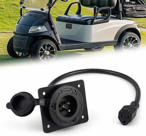 لوحة محول منفذ شاحن THOUSAND SUNNY مع قابس 120 فولت، متوافقة مع عربة الجولف EZGO TXT36 لبطارية الليثيوم المقاومة للماء in Kuwait
