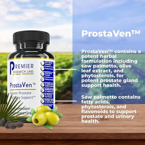 Premier Research Labs ProstaVen - مكملات البروستاتا للرجال، تركيبة صحة البروستاتا، مكمل طبيعي مع البلميط المنشاري العضوي - 90 كبسولة نباتية in Kuwait