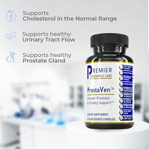 Premier Research Labs ProstaVen - مكملات البروستاتا للرجال، تركيبة صحة البروستاتا، مكمل طبيعي مع البلميط المنشاري العضوي - 90 كبسولة نباتية in Kuwait