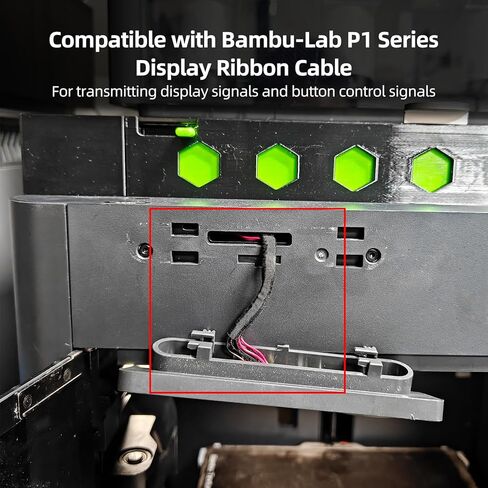 طقم كابل موصل الشاشة (2 قطعة) لـ BambuLab P1P/P1S: استبدال سلك توصيل شاشة اللمس لنقل البيانات ملحقات الطابعة ثلاثية الأبعاد in Kuwait