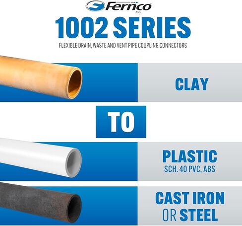 Fernco 1002-44RC وصلات أنابيب PVC محمية من الطين إلى الحديد الزهر أو وصلات السباكة البلاستيكية أو الفولاذية in Kuwait