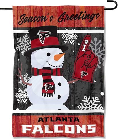 Atlanta Falcons Holiday Winter Snow Garden Flag Double Sided Banner in Kuwait