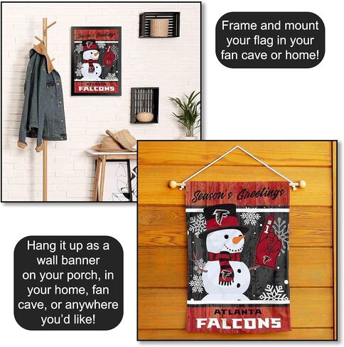 Atlanta Falcons Holiday Winter Snow Garden Flag Double Sided Banner in Kuwait