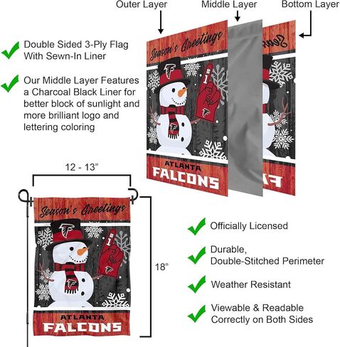 Atlanta Falcons Holiday Winter Snow Garden Flag Double Sided Banner in Kuwait