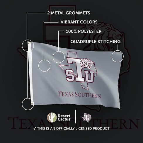 علم TSU لجامعة Desert Cactus Texas Southern - لافتة نمور مقاس 3 × 5 أقدام، قماش متين للاستخدام الداخلي/الخارجي، تصميم بوليستر 100% (النمط 3) in Kuwait