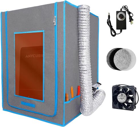 Resin 3D Printer Enclosure with Ventilation Kit Speed Control Vent Dustproof Cover Tent Compatible with ELEGOO Saturn 4 Ultra Mars 5 Ultra, Ender 3 V3 SE/KE/Ender3 Pro/Ender 3 V2/S1/Neo 3D Printer in Kuwait