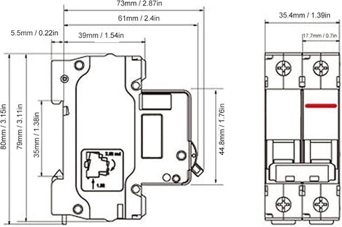Tyenaza DC Miniature Circuit Breaker, 2 Pole 500V 25A Circuit Breaker B Type DIN Rail Circuit Breaker for Solar Photovoltaic Syst in Kuwait