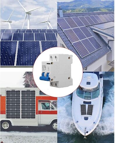 Tyenaza DC Miniature Circuit Breaker, 2 Pole 500V 25A Circuit Breaker B Type DIN Rail Circuit Breaker for Solar Photovoltaic Syst in Kuwait