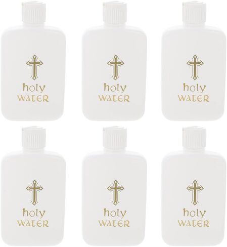 EXCEART 12 Pcs Holy Water Bottles Plastic 4Oz Catholic Holy Water Holder with Gold Cross Screw Cap for Church Baptism Religious Events in Kuwait
