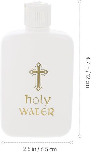 EXCEART 12 Pcs Holy Water Bottles Plastic 4Oz Catholic Holy Water Holder with Gold Cross Screw Cap for Church Baptism Religious Events in Kuwait