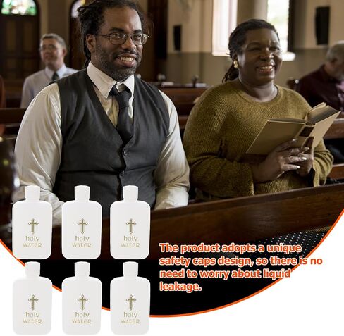 EXCEART 12 Pcs Holy Water Bottles Plastic 4Oz Catholic Holy Water Holder with Gold Cross Screw Cap for Church Baptism Religious Events in Kuwait