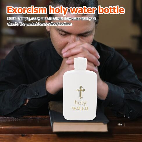EXCEART 12 Pcs Holy Water Bottles Plastic 4Oz Catholic Holy Water Holder with Gold Cross Screw Cap for Church Baptism Religious Events in Kuwait