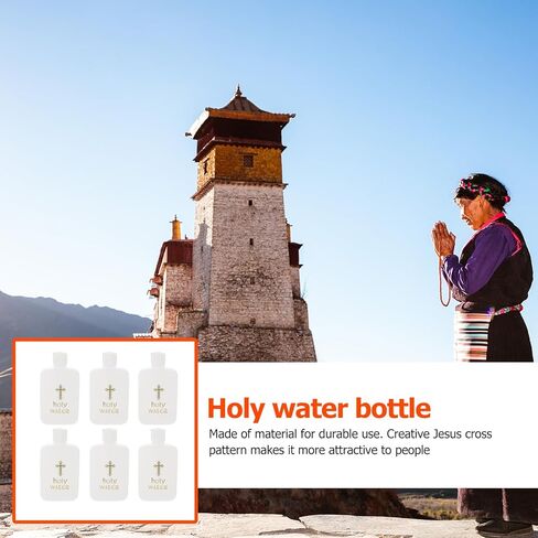 EXCEART 12 Pcs Holy Water Bottles Plastic 4Oz Catholic Holy Water Holder with Gold Cross Screw Cap for Church Baptism Religious Events in Kuwait