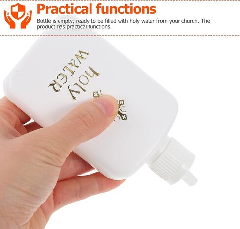 EXCEART 12 Pcs Holy Water Bottles Plastic 4Oz Catholic Holy Water Holder with Gold Cross Screw Cap for Church Baptism Religious Events in Kuwait