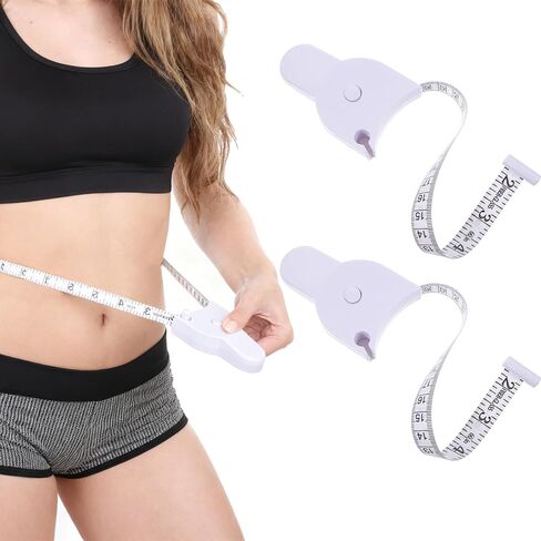 2 PCS Body Measure Tape 60in/150cm, Retractable Measuring Tape with Locking Mechanism and Push-Button Retract, Mini Retractable Tapes Measure for Women Men in Kuwait