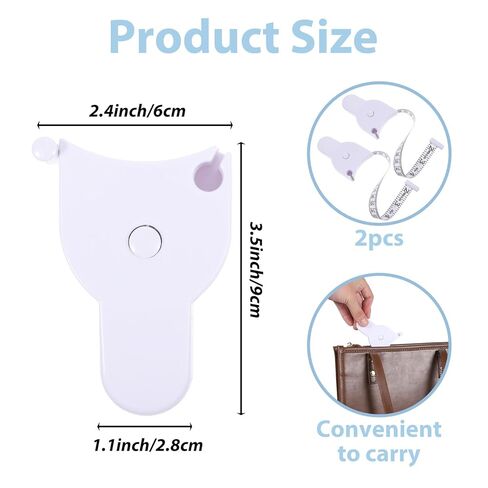 2 PCS Body Measure Tape 60in/150cm, Retractable Measuring Tape with Locking Mechanism and Push-Button Retract, Mini Retractable Tapes Measure for Women Men in Kuwait