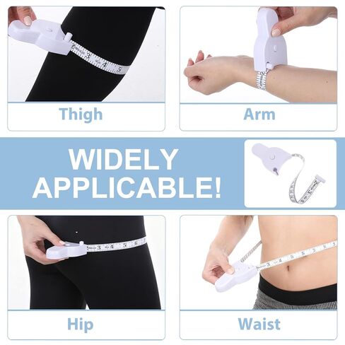 2 PCS Body Measure Tape 60in/150cm, Retractable Measuring Tape with Locking Mechanism and Push-Button Retract, Mini Retractable Tapes Measure for Women Men in Kuwait