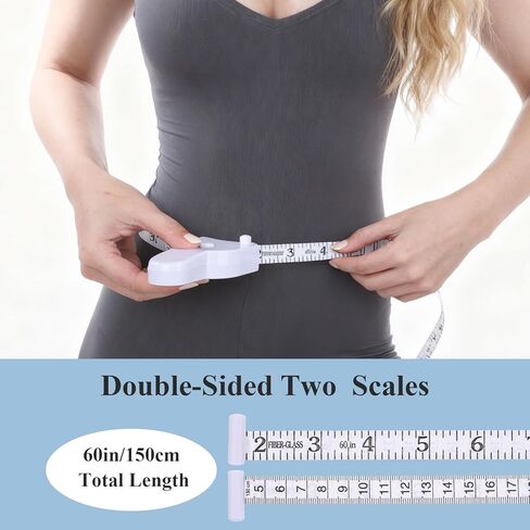2 PCS Body Measure Tape 60in/150cm, Retractable Measuring Tape with Locking Mechanism and Push-Button Retract, Mini Retractable Tapes Measure for Women Men in Kuwait