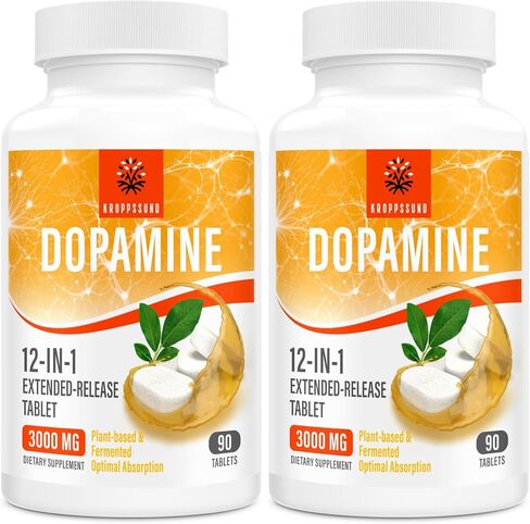 Kroppssund Natural Dopamine Supplement - 90 Tablets (1 Bottle) in Saudi Arabia