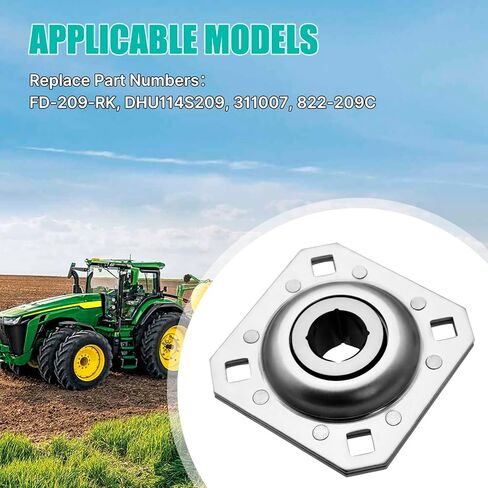 محمل مشط قرصي سداسي ذو حواف 1-1/4 بوصة متوافق مع FD-209-RK DHU114S209، محمل قرص مشط 1-1/4 بوصة لمشط القرص والأدوات الزراعية الأخرى، 1.25 بوصة (قطعة واحدة) in Kuwait