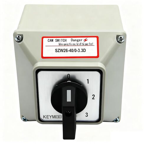 40A Changeover Switch with Exterior Box, 4 Positions 3 Poles, Universal Selector Switch, Cam Switch Box IP65 in Kuwait