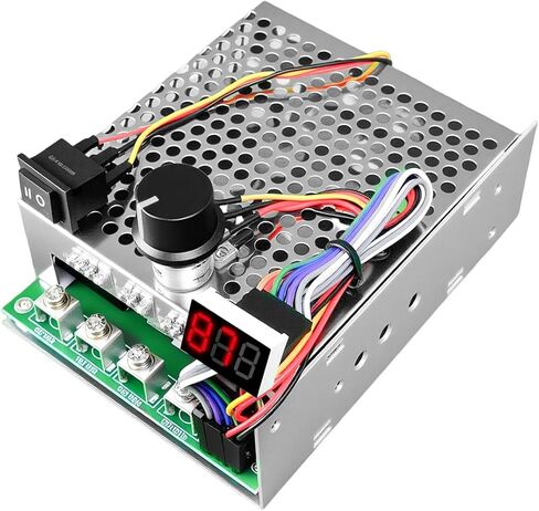 DC Motor Speed Controller 10V-55V with LED Display, DC Rated 40A / Max 60A Reversible PWM Control Module for Brush Motor, Variable Speed Adjuster with Forward-Brake-Reverse Switch & Aluminum Case in Saudi Arabia