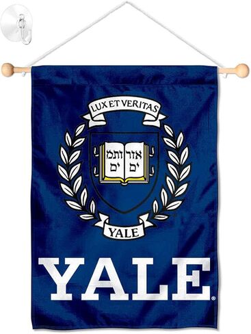 لافتة حائط على شكل نافذة Yale Bulldogs علم معلق مع كوب شفط in Kuwait