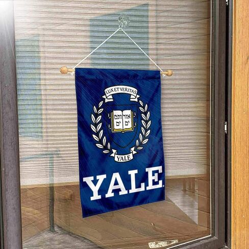 لافتة حائط على شكل نافذة Yale Bulldogs علم معلق مع كوب شفط in Kuwait