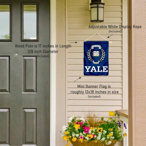 لافتة حائط على شكل نافذة Yale Bulldogs علم معلق مع كوب شفط in Kuwait