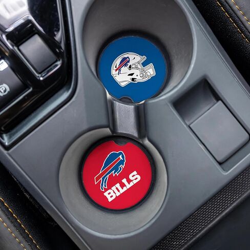 مجموعات قواعد السيارة من NFL Buffalo Bills، 4 قطع (عبوتان من قطعتين)، حشوات حامل أكواب من حجر السيراميك الماص، سجادات مشروبات قابلة للإزالة للسيارات وسيارات الدفع الرباعي والشاحنات، وإكسسوارات سيارات كرة القدم in Kuwait