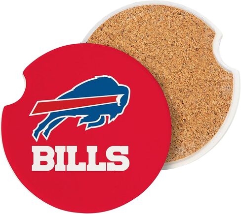 مجموعات قواعد السيارة من NFL Buffalo Bills، 4 قطع (عبوتان من قطعتين)، حشوات حامل أكواب من حجر السيراميك الماص، سجادات مشروبات قابلة للإزالة للسيارات وسيارات الدفع الرباعي والشاحنات، وإكسسوارات سيارات كرة القدم in Kuwait
