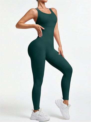 WDIRARA Women's Crisscross Backless Jumpsuit Yoga Gym Bodycon Workout Pants Rompers in Saudi Arabia
