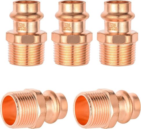 5 قطع من محول ذكر النحاس من Seelink Press، تركيبات ضغط MPT 1/2 بوصة × 3/4 بوصة لأنابيب النحاس in Kuwait