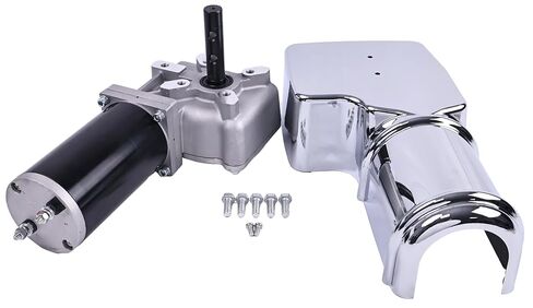 JZGRDN 12V 1.2 HP 40 RPM 90:1 900 Watt Dump Truck Roll Tarp Motor with Chrome Cover in Kuwait