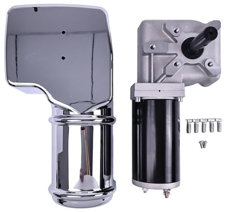 JZGRDN 12V 1.2 HP 40 RPM 90:1 900 Watt Dump Truck Roll Tarp Motor with Chrome Cover in Kuwait
