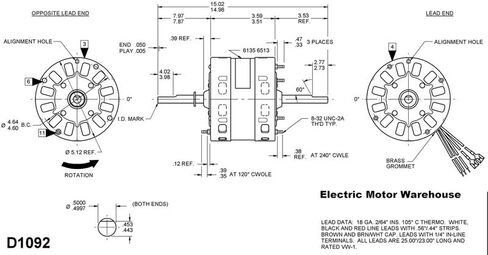 محرك مكيف الهواء الأصلي Fasco D1092 • 1/3 HP 115 فولت 1625 دورة في الدقيقة ثنائي السرعة RV in Kuwait