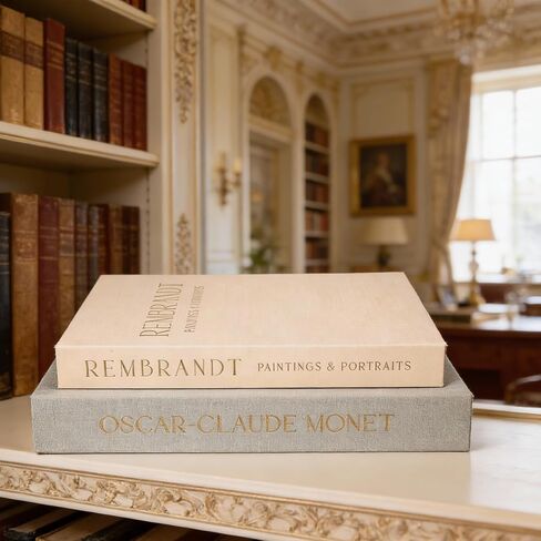 Decorative Books Set of 2 - Aesthetic Faux Book Storage Box for Coffee Table Decor Photo & Keepsake Organizer Modern Home Accent in Saudi Arabia