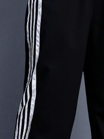 Girl's Side Striped Wide Leg Track Pants High Waist Sweatpants in Saudi Arabia